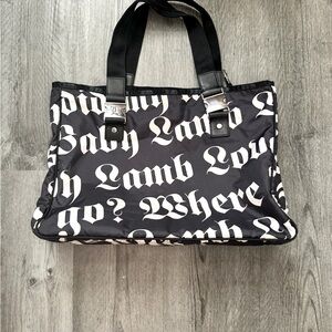 L.A.M.B.  Large White and Black WHERE DID MY LAMB GO? TOTE